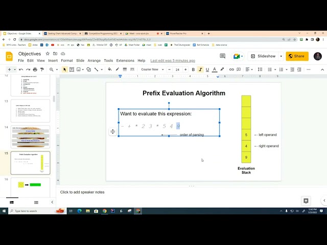 DS 058: Algorithm to Use a Stack to Evaluate Prefix
