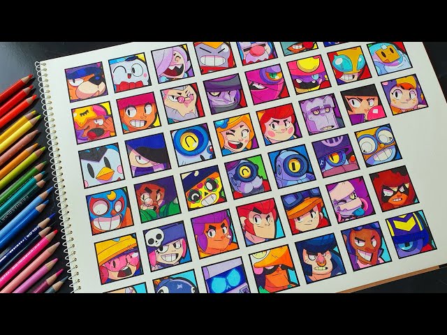 ✔2021. ●Drawing 45 brawler icon● 브롤스타즈 아이콘 그리기
