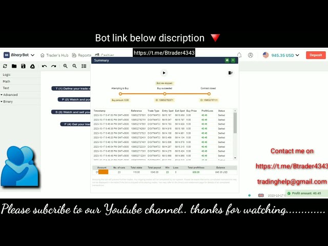 Binary bot | Deriv bot | Digitmatch no loss bot live trade 2023.10.17 #binary #deriv #botbinary