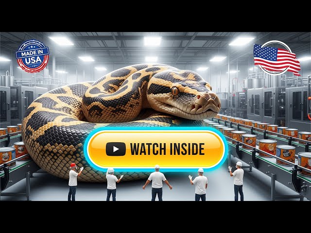 How It's Made: Canned Python Meat Modern Snake Processing Plant USA