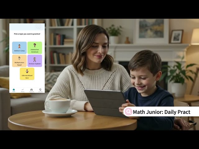 Tired of endless math worksheets? Let Math Junior help your child fall in love with practice!