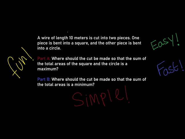 Optimization  The Wire Square and Circle Problem