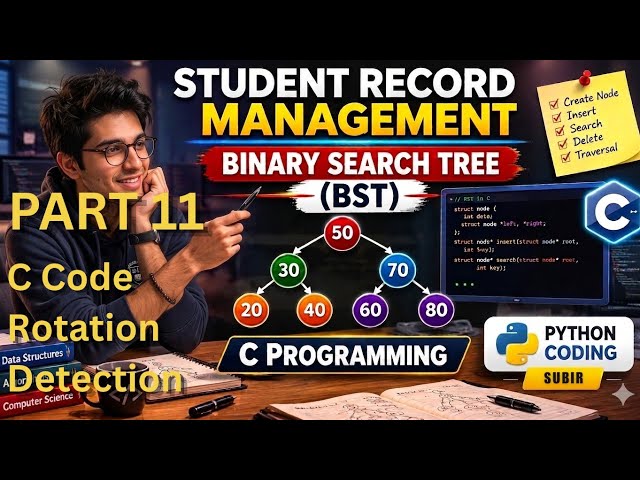 BST | AVL | Automatic LL, RR, LR, RL Rotations Detections with C Code | DSA Part 11