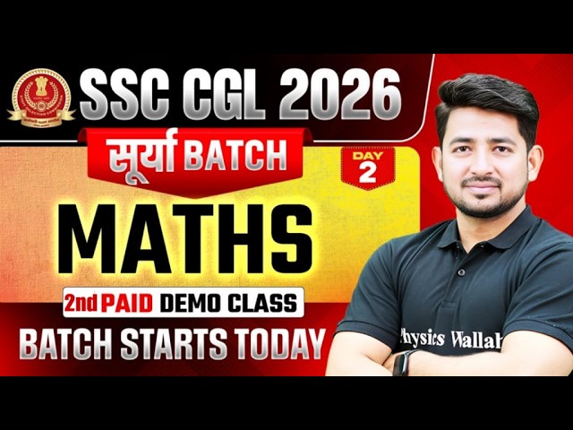 SSC CGL 2026 Surya Batch | Maths - 2nd Paid Demo Class | Batch Start Today | By Ravinder Sir