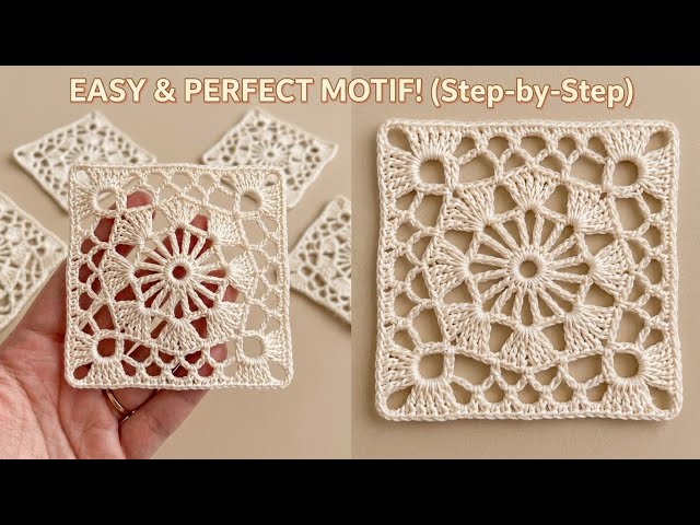 This motif is exquisitely beautiful and very easy to knit—here is a step-by-step tutorial.✨️🧶 #motif