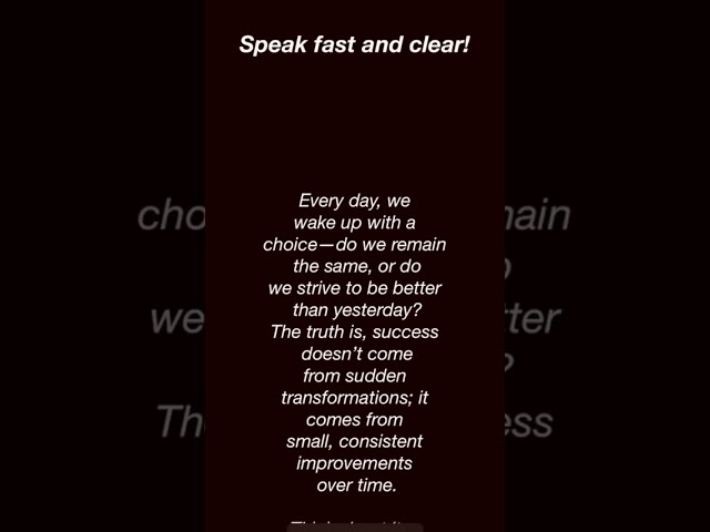 Speak fast and clear #englishreading #englishspeaking #reading #readingchallenge