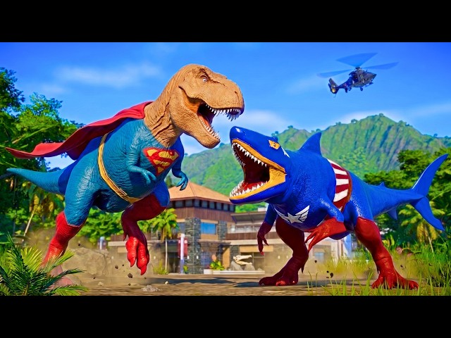 Superman T-Rex Faces the Most Powerful Dinosaur Legend Ever Created (Captain America, Spiderman &..)