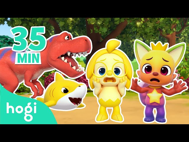🦖 Learn Colors with Dinosaur, Shark Family and More｜Dinosaurs for Kids｜Jingle Play｜Hogi Pinkfong