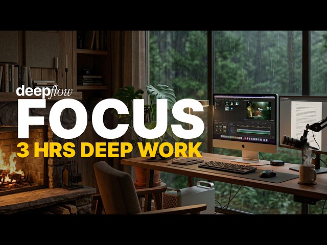 3 Hour Focus Timer for ADHD | Deep Work Pomodoro | Ambient Study Session
