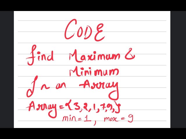 Find Maximum and Minimum in Array | Java Coding | DSA Interview Question