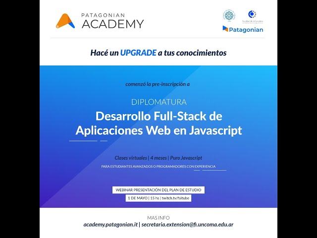 Webinar: Diplomatura "Desarrollo full-stack de aplicaciones web con Javascript"