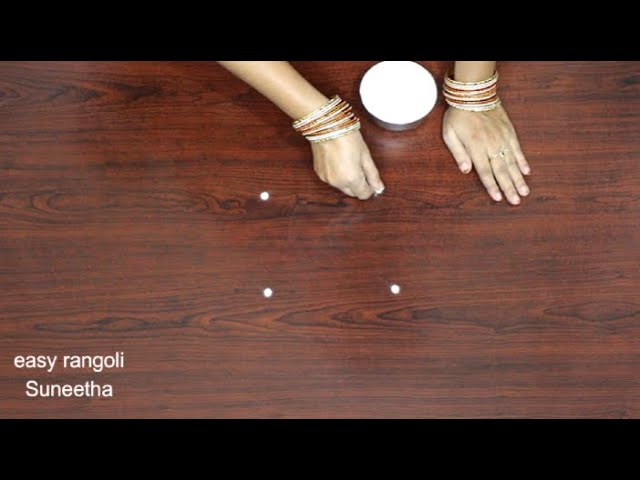 2 Very easy and Simple cute flower rangoli kolam designs🌸Beautiful muggulu designs for Beginners