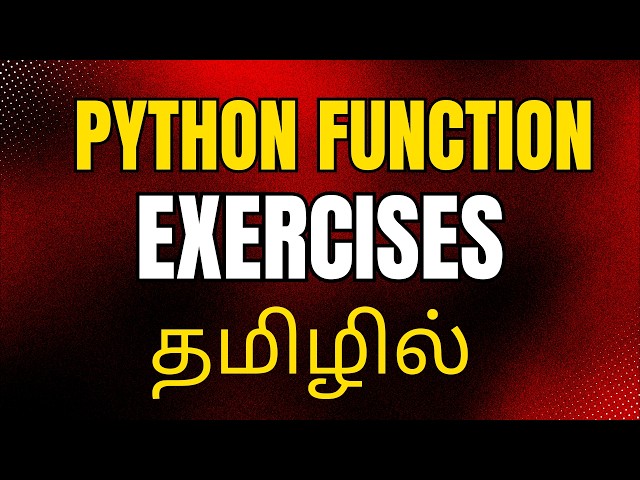 Python Function Exercises in Tamil | Function Practice Problems #11