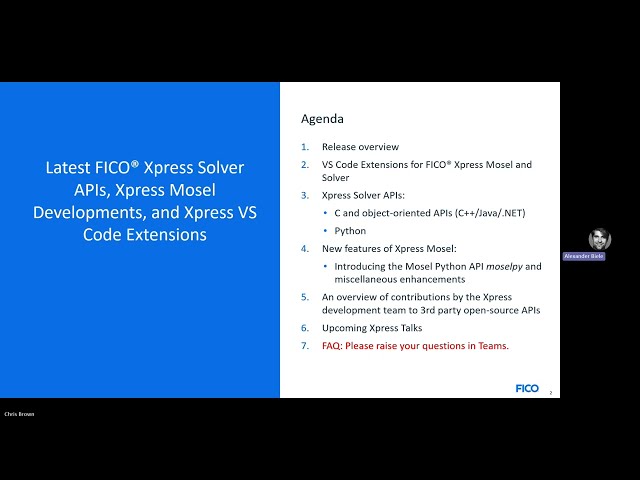 Updates for FICO Xpress Optimization Developers in 9.9 release