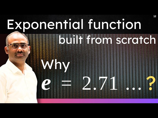 Defining the Exponential Function exp(x) || Calculus-12 | by IIT Prof. Dr. Anurag Tripathi