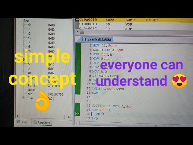 Check number prime or notprime 8051 microcontroller