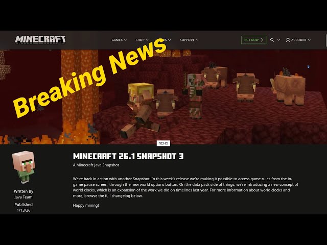 BREAKING NEWS - Minecraft’s Breeze Went INSANE! Minecraft 26.1 Snapshot 3