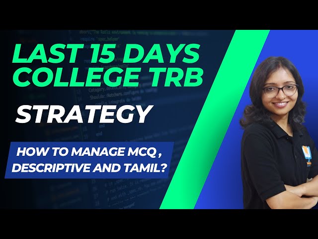 LAST 15 Days Strategy for College TRB 2025|College TRB Computer Science and Application 15 Days