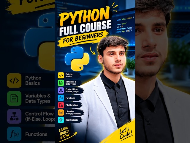 Python Full Course 12/100 #coding #python #programming #tutorial #pythontutorial #shorts