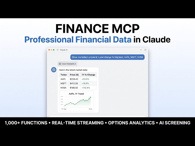 Finance MCP: Live Stock Data Workflows in Excel with MarketXLS