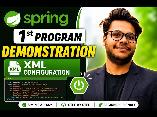 Spring Framework First Program Tutorial | XML Configuration | Java Beginners #java #coding #program