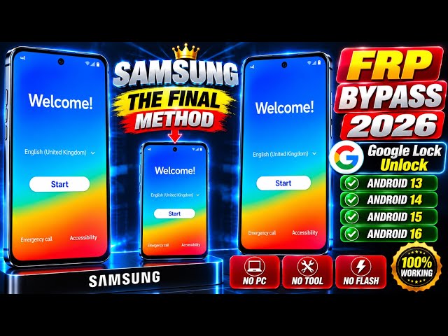 🔥 All Samsung FRP Bypass 2026 | Android 14/15/16 Latest Patch | Google Lock & FRP Unlock with PC