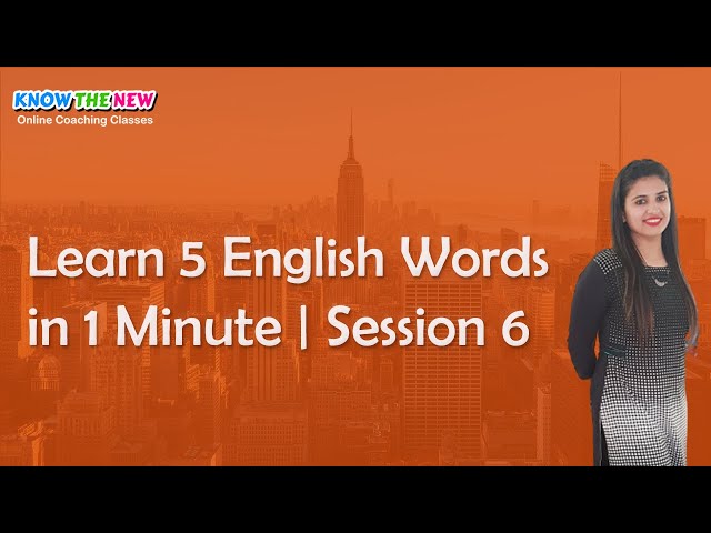 Learn 5 English Words Daily in 1 Minute | Session 6 | Hindi