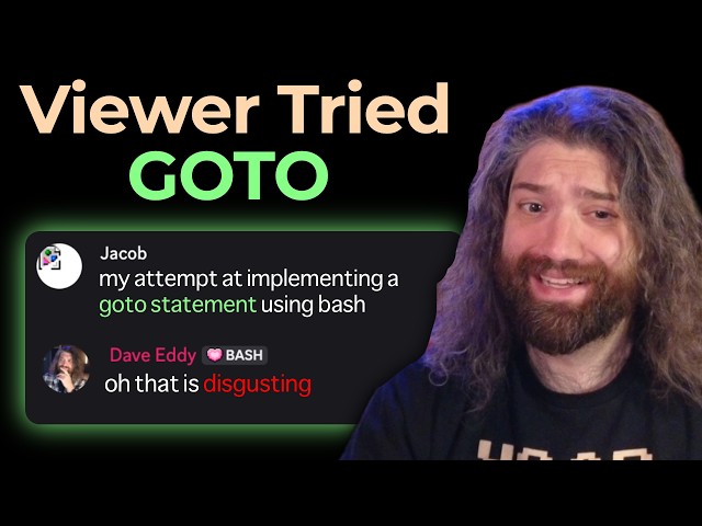 A viewer tried to implement `GOTO` in Bash... it's a hack