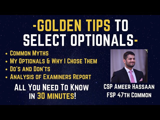 Golden Tips for CSS Optional Subjects Selection