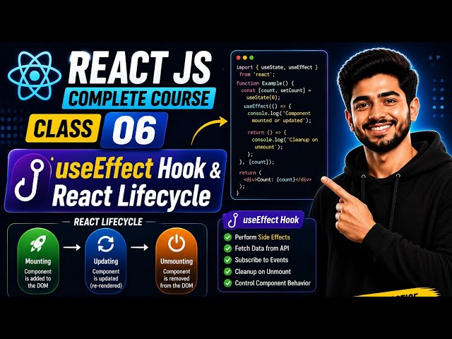 React JS Complete Course | Class 06 | useEffect Hook & React Lifecycle