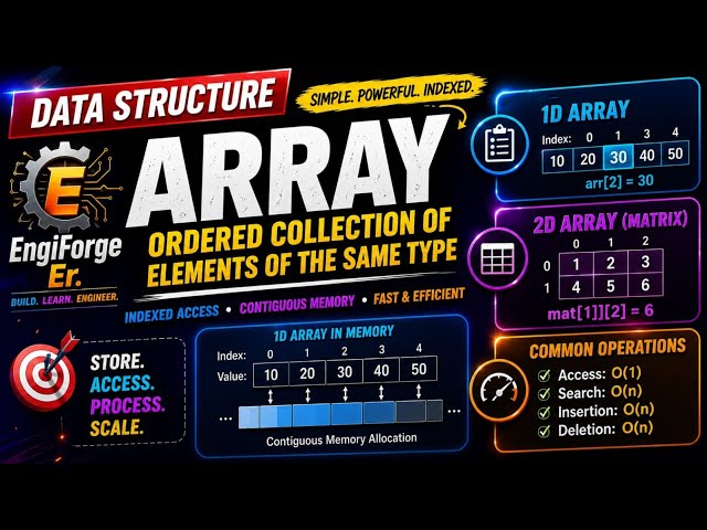 Array|1-D Array|2-D Array|Data Structure | #btech #engineering