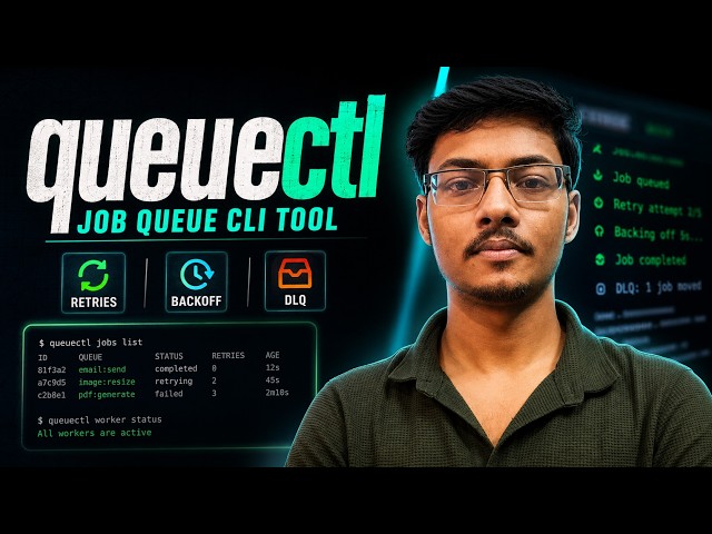 Demo walkthrough of a Background Job Queue CLI in Node.js | QueueCTL Demo