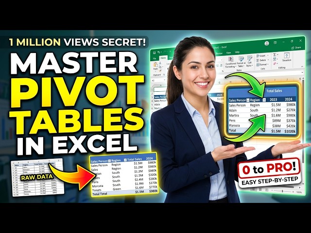 Create Pivot Tables In Excel | Master Pivot Table Tutorial