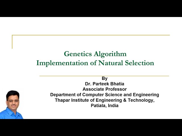 Genetics Algorithm: Implementation of Natural Selection | GA | Parteek Bhatia | Machine Learning