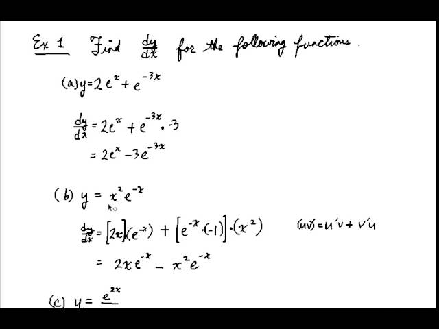 SL1 15EF Der of Exp Log Functions SL only