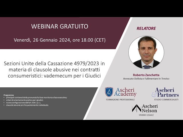 Sezioni Unite della Cassazione 4979/2023 in materia di clausole abusive nei contratti consumeristici