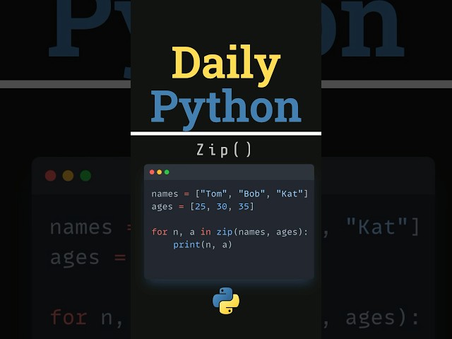 How to iterate over two lists in Python with  the Zip function #pythonforbeginners #dailypython
