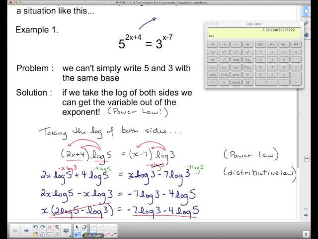 MHF4U U6L4 Techniques for Exponential Equations