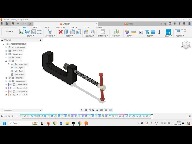Fusion 360 | C Clamp #fusion360 #cadcamtutorials