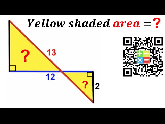 Can you find the Yellow shaded region area? | (Triangles) | #math #maths | #geometry