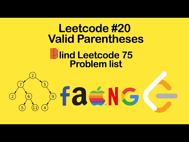 Leetcode #20. Valid Parentheses Solution - Blind 75 Leetcode Questions