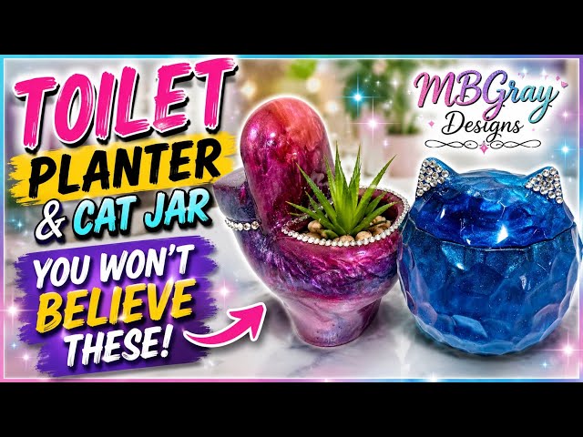I Made a Resin TOILET Planter?! 😱 Plus the Cutest Cat Jar!