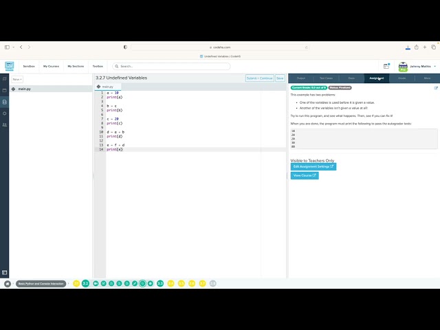 Codehs Python 3.2 Video Tutorial:  Variables and Types