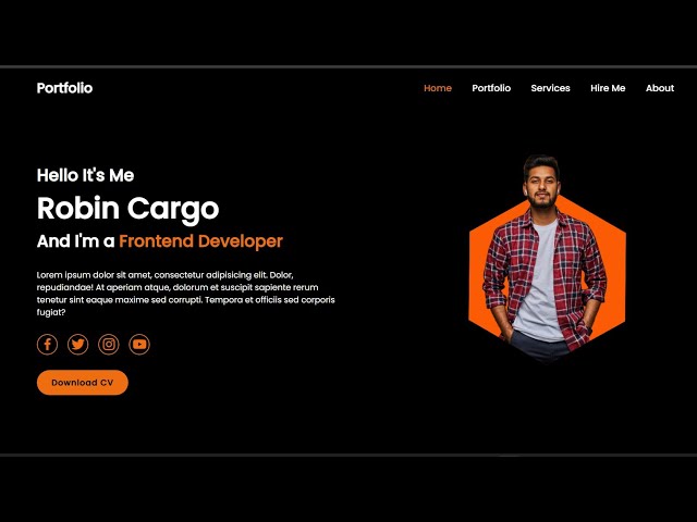 Animated Personal Portfolio Website using HTML,CSS & JavaScript