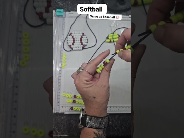 Softball pony bead tutorial step by step
