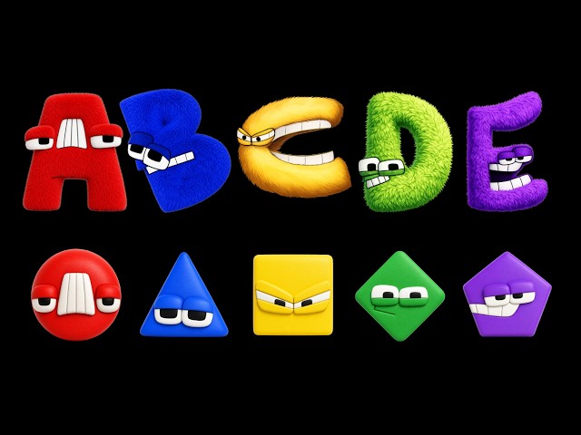 ABC Song | Colorful Uppercase And Lowercase Alphabet Lore  Characters | Easy Learning with Shapes