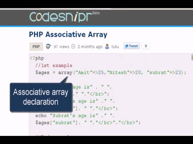 PHP Tutorial : Associative array