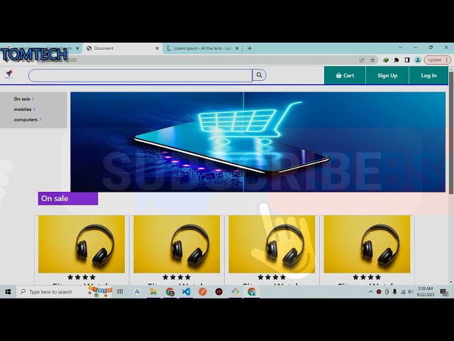 Create a ecommerce website using HTML CSS and JavaScript