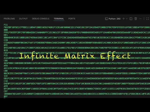 Infinite Matrix Effect in Terminal  #coding #python #matrix @TA_tech767