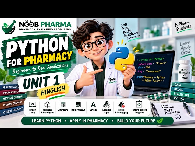 Python for Pharmacy Beginners | Unit 1 Complete | English | B.Pharm
